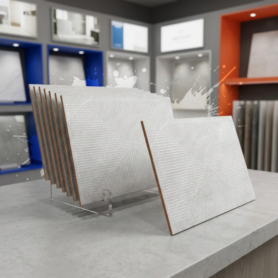 Магма рельефная вставка 30х50 см декор керамический Gracia ceramica Magma grey decor - 1шт 0.15м2